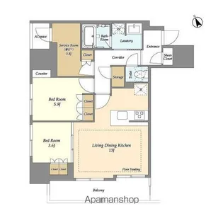 オアーゼ日暮里レジデンス【3階】の間取り