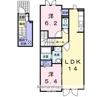 ベルオーブW【2階】の間取り