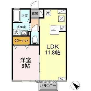 コンフォート イースト【1階】の間取り