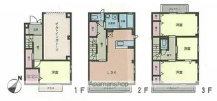 神奈川県横浜市栄区笠間3丁目【テラスハウス】の間取り