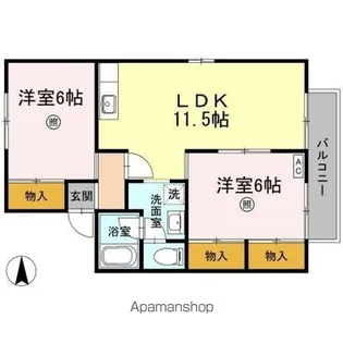 セジュール住吉Ⅱ【1階】の間取り