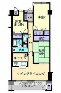 アルファシティ屋島四番館(穴吹HS)【6階】の間取り