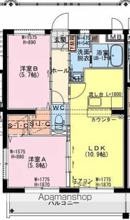 K・キクロスT&Ⅱ【2階】の間取り