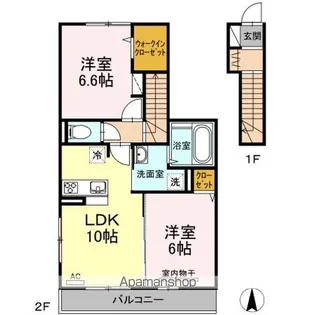 イーストパレス B【2階】の間取り