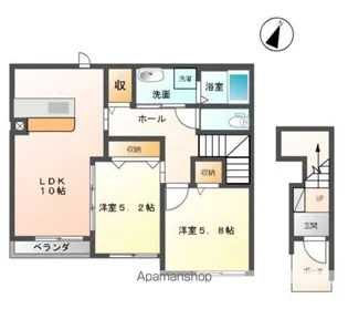 サウザンリーフ【201号室】の間取り