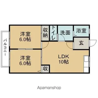 ハッピーステイツ若宮【2階】の間取り