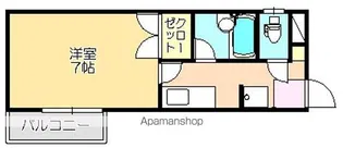スチューデントハイツ島﨑2号棟【1-C号室】の間取り