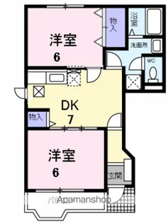 ローマ・アリエスB【1階】の間取り