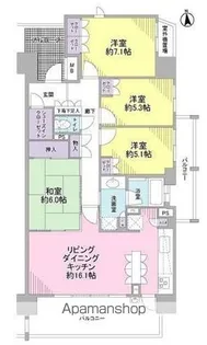 ウィスティリア長泉【604号室】の間取り
