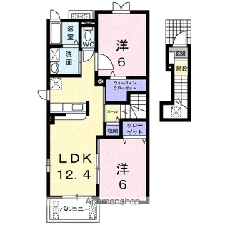 フローレンスつくばB【2階】の間取り