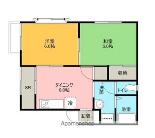 ドミール・ド・シャルマン八日市【201号室】の間取り