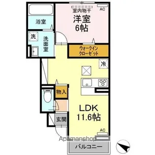 MIA・MERU MIA【1階】の間取り