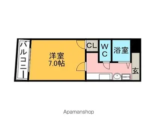 オーシャン六ツ門【402号室】の間取り