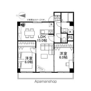 パルコ玉川35【203号室】の間取り
