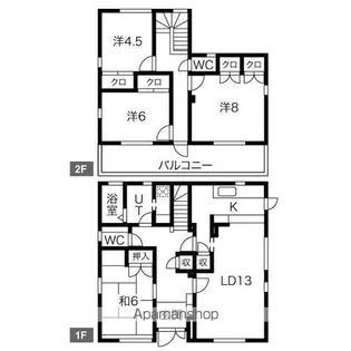 愛知県名古屋市名東区貴船1丁目【一戸建】の間取り