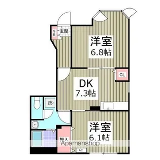 サンパティークB【1階】の間取り