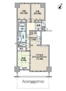 サーパス宮代【1階】の間取り