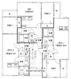 メゾン・ボア周船寺【301号室】の間取り