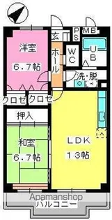 マンテンビュー【6階】の間取り