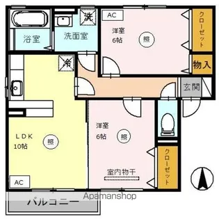 リビングタウン舟橋壱番館 D【2階】の間取り