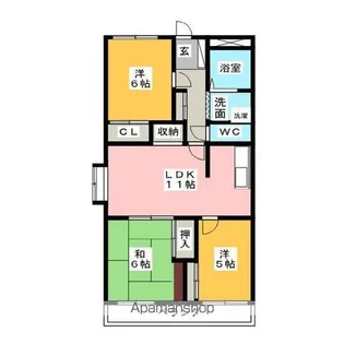 シーズンコート港南【3階】の間取り