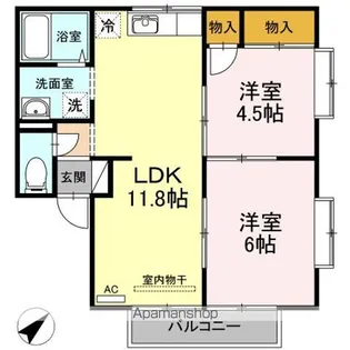 エントピア新谷 B棟【2階】の間取り