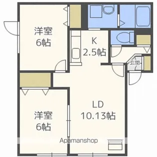 セジュール元町【2階】の間取り