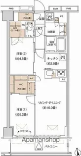 プライムネクサス大森北【3階】の間取り