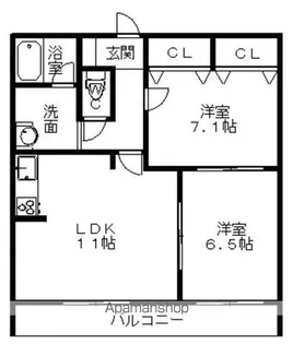ドルシスⅠ【2-A号室】の間取り
