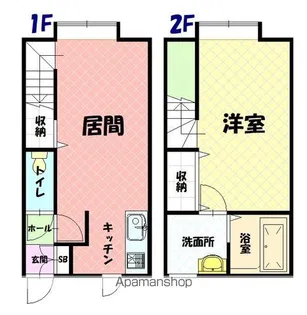 来夢ハイツ川端B棟【B号室】の間取り
