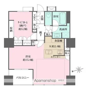ザ・パークハウス上野浅草通り【8階】の間取り
