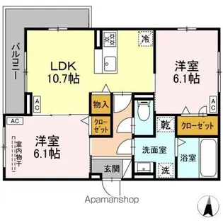 ルヴィータ大秋【3階】の間取り