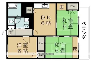 井原ハイツ【5階】の間取り