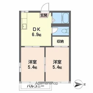 コーポ渡辺【2階】の間取り