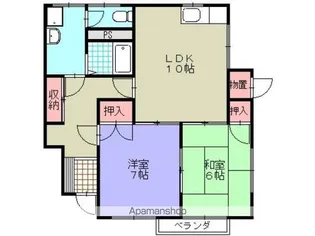 モイドオム安庭【Ⅰ102号室】の間取り