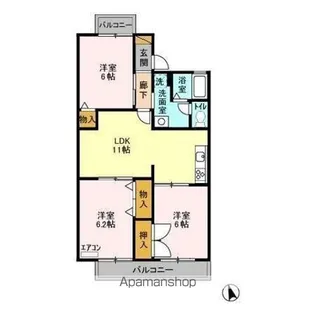 ドミールヴィレッジ I【2階】の間取り
