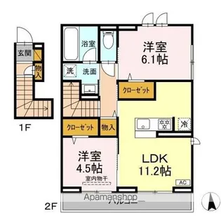 リッシュセゾン E【2階】の間取り