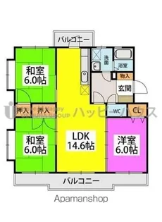 サンハイツ塔原【3階】の間取り