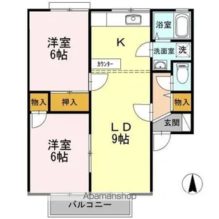 グレイスタウン Ⅱ A【2階】の間取り