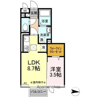 メゾン・あいりす【102号室】の間取り