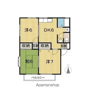 グリーンビレッジA【105号室】の間取り