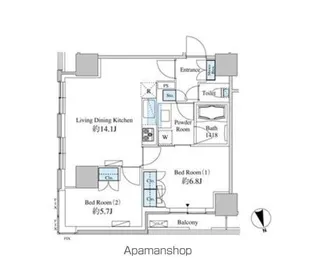ベルファース芝浦タワー【25階】の間取り