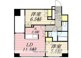 ラフィネタワー札幌南3条【13階】の間取り