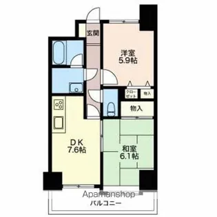 ダイアパレス松本大手 302【全号室】の間取り