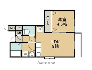 リーコーポ壱番館【1階】の間取り