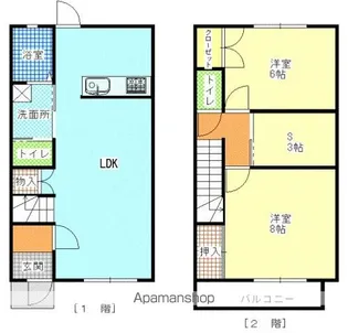 ベルコート B【2号室】の間取り