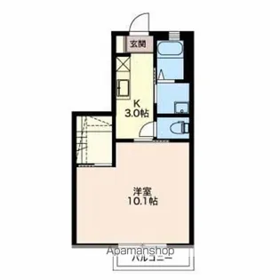 フォンテーヌ東EF【F202号室】の間取り