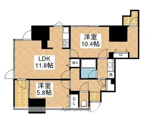 愛知県名古屋市東区葵1丁目【マンション】の間取り