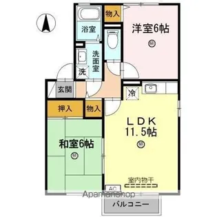 エルパレス江端 B【2階】の間取り