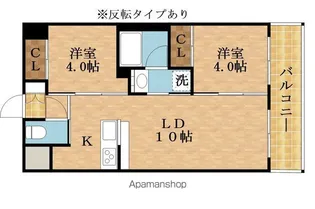セレニテフラン新大阪【206号室】の間取り